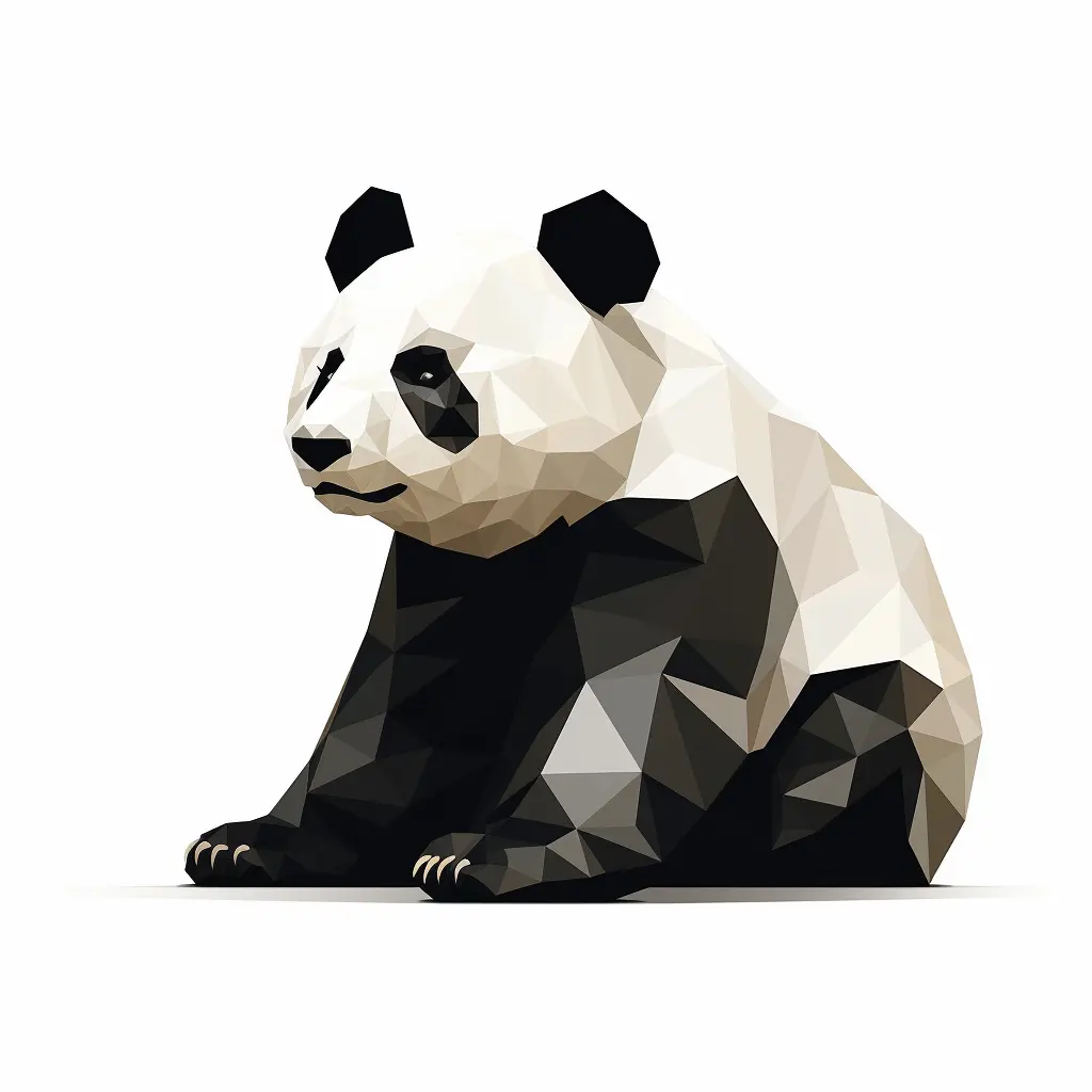 panda geometric figure white black triangle illustration vector logo