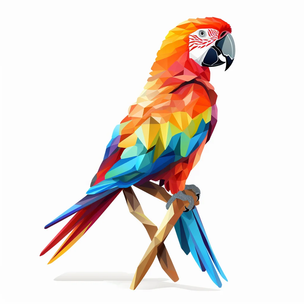 parrot geometric figure grey triangle logo illustration vector