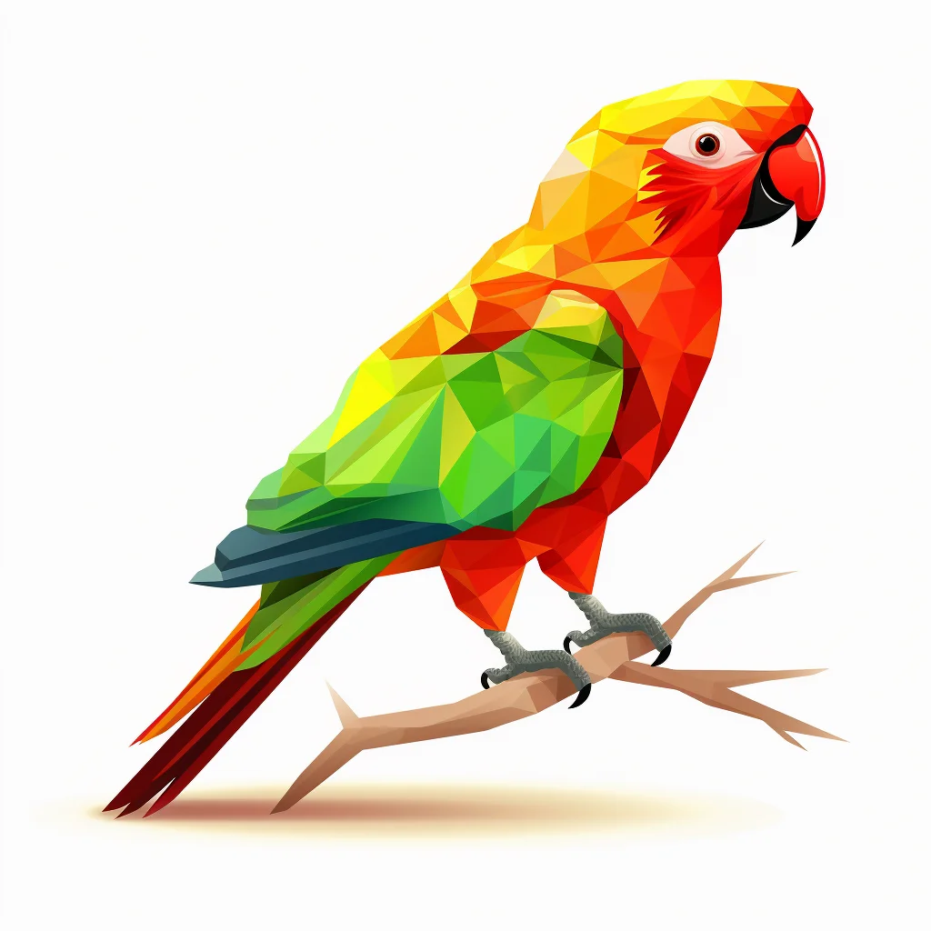 parrot geometric figure grey triangle logo vector illustration