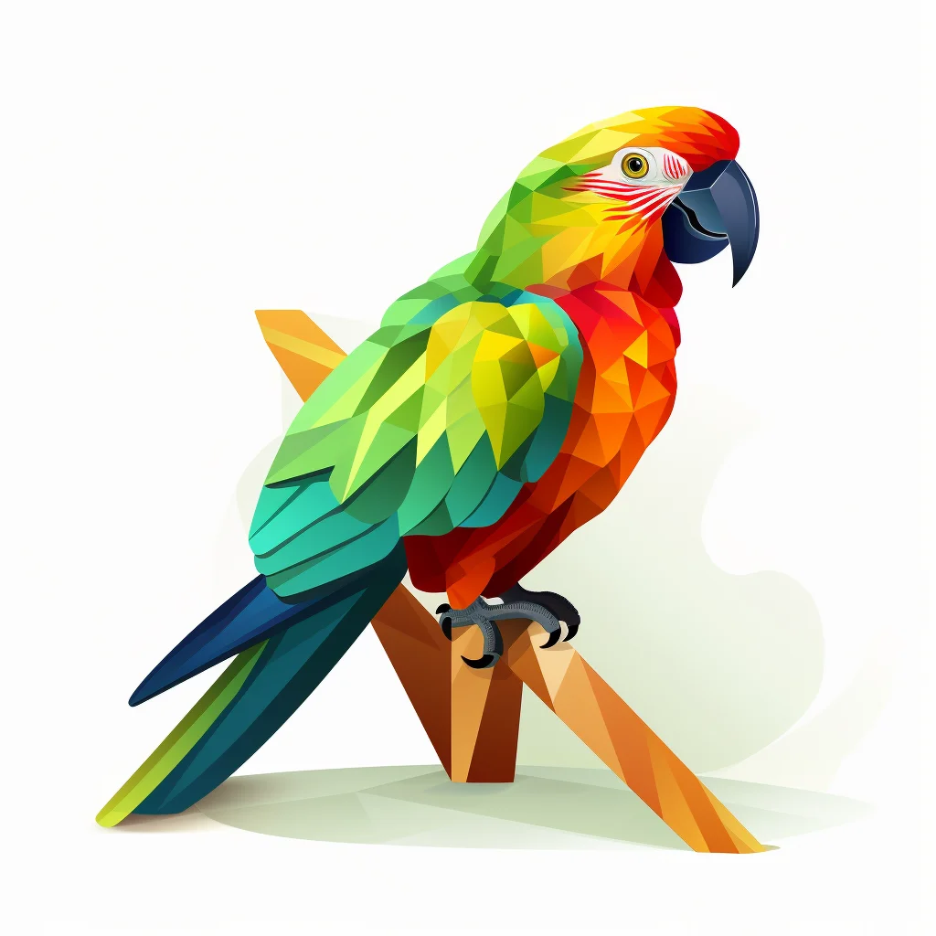 parrot geometric figure grey triangle vector  illustration logo