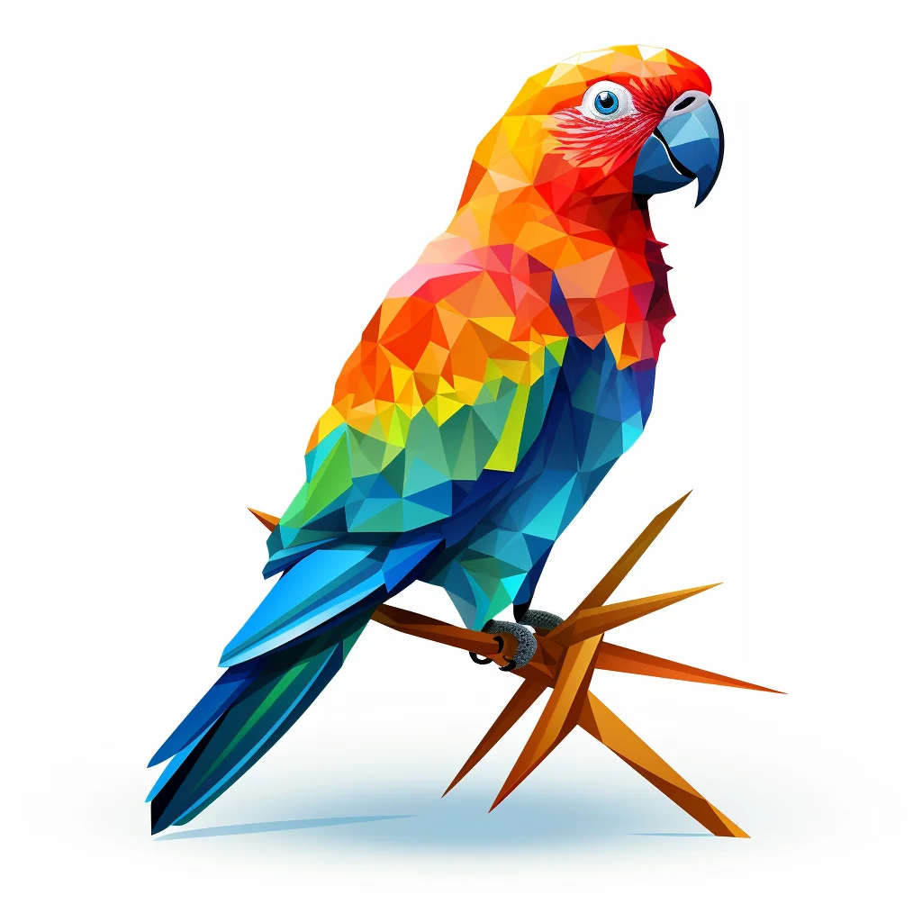 parrot geometric figure grey triangle vector logo illustration