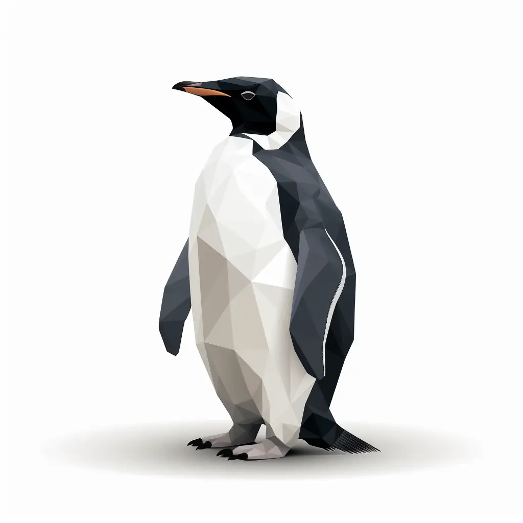 penguin geometric figure black white triangle illustration vector logo