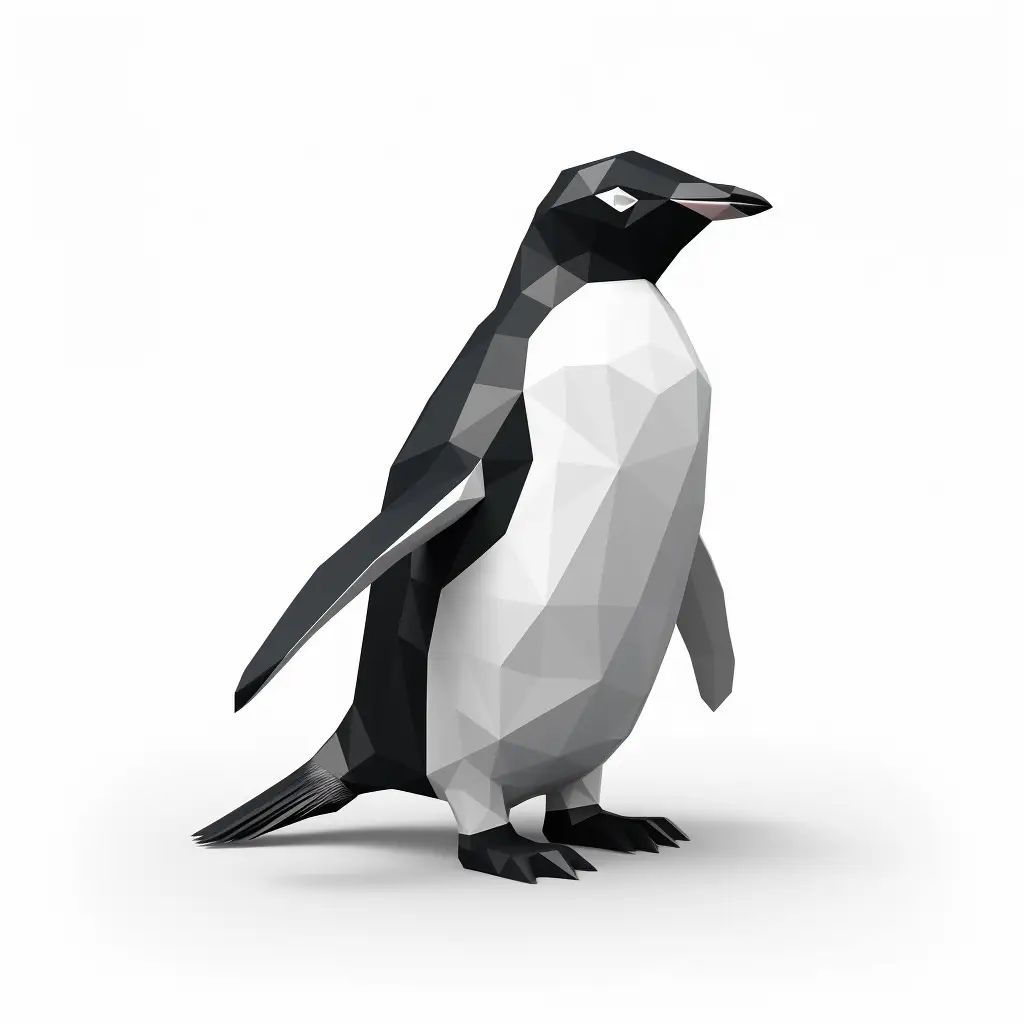 penguin geometric figure black white triangle logo illustration vector