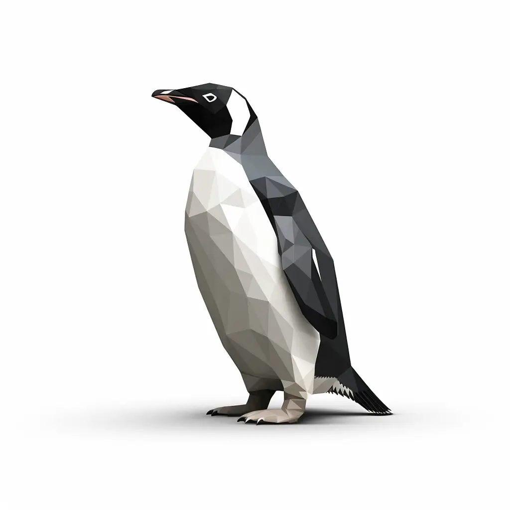 penguin penuins geometric figure black white triangle vector illustration logo