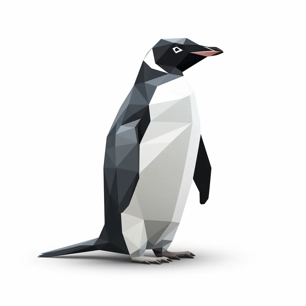 penguin geometric figure black white triangle vector logo illustration