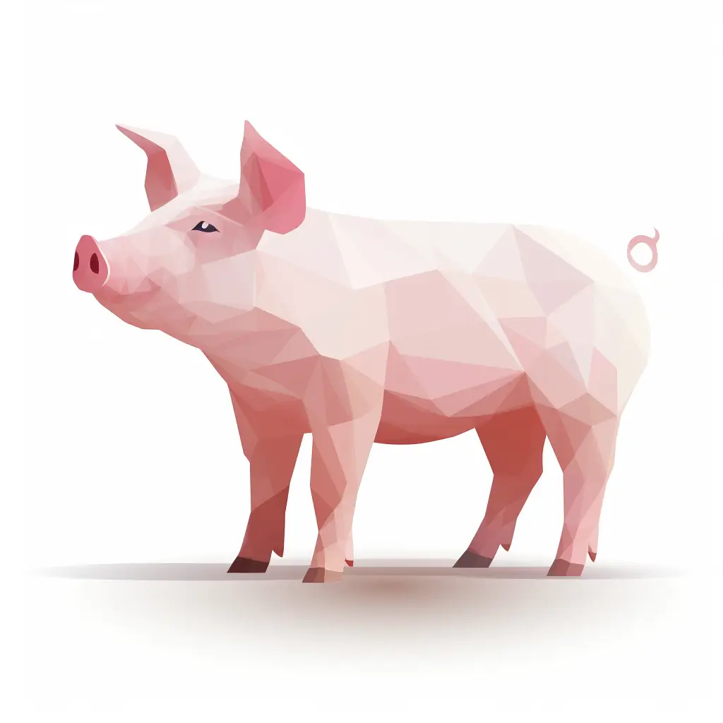 pig geometric figure pink triangle logo illustration vector