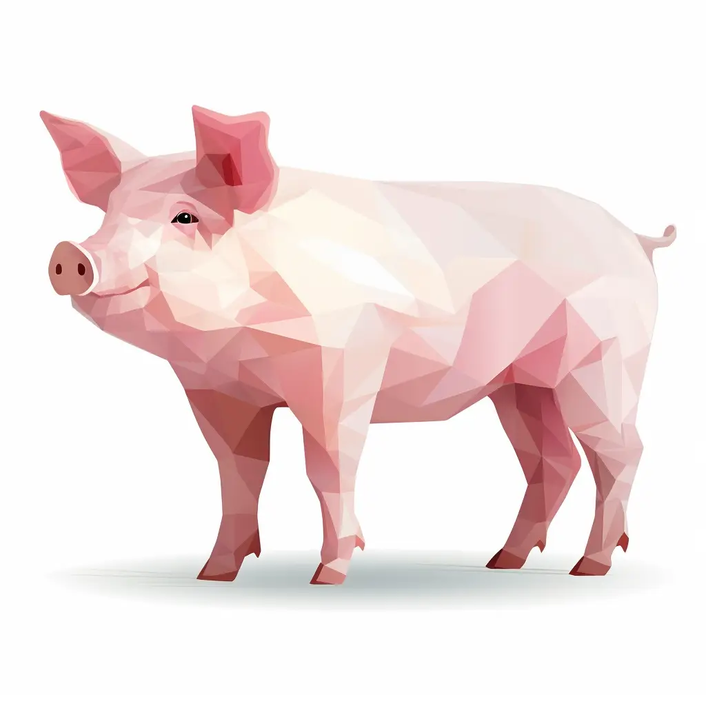 pig geometric figure pink triangle vector illustration logo