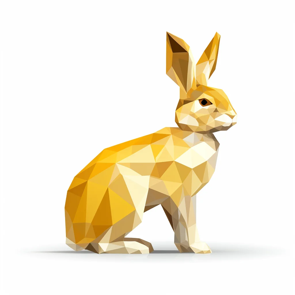 rabbit hare geometric figure yellow triangle logo illustration vector