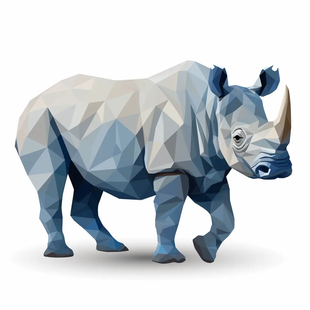 rhinoceros geometric figure grey triangle logo illustration vector
