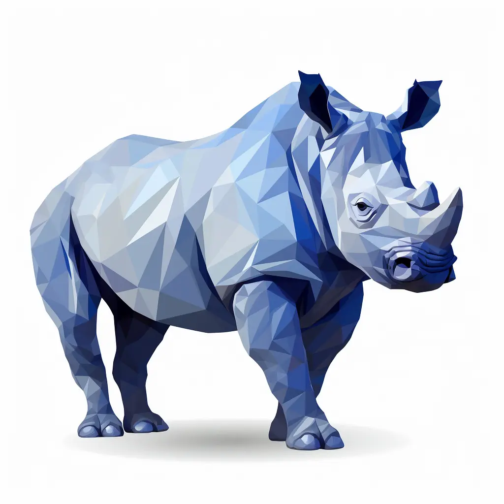 rhinoceros geometric figure grey triangle vector illustration logo