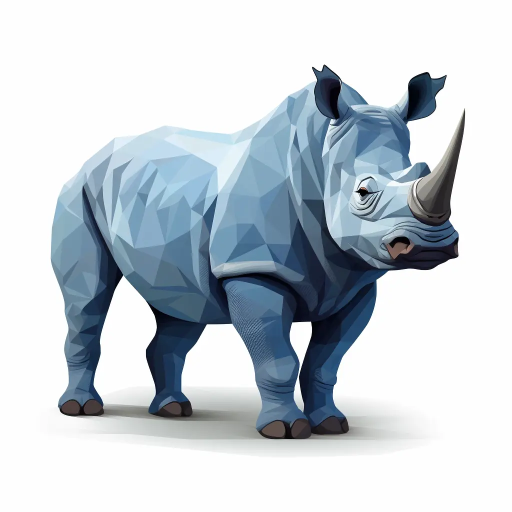 rhinoceros geometric figure grey triangle vector logo illustration