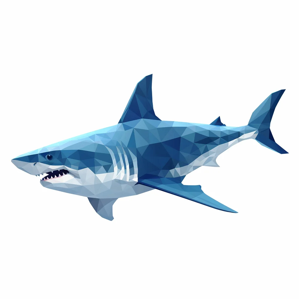 shark geometric figure grey triangle illustration vector logo