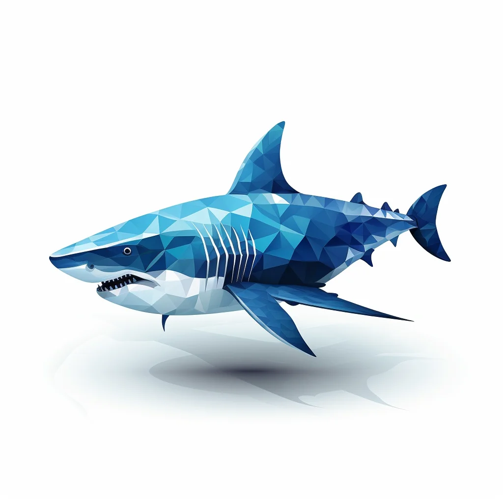 shark geometric figure grey triangle vector illustration logo