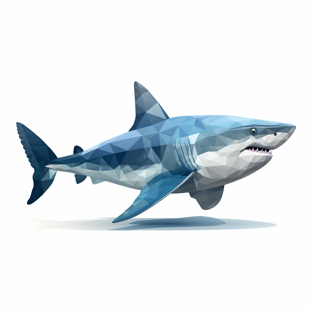 shark geometric figure grey triangle vector logo illustration