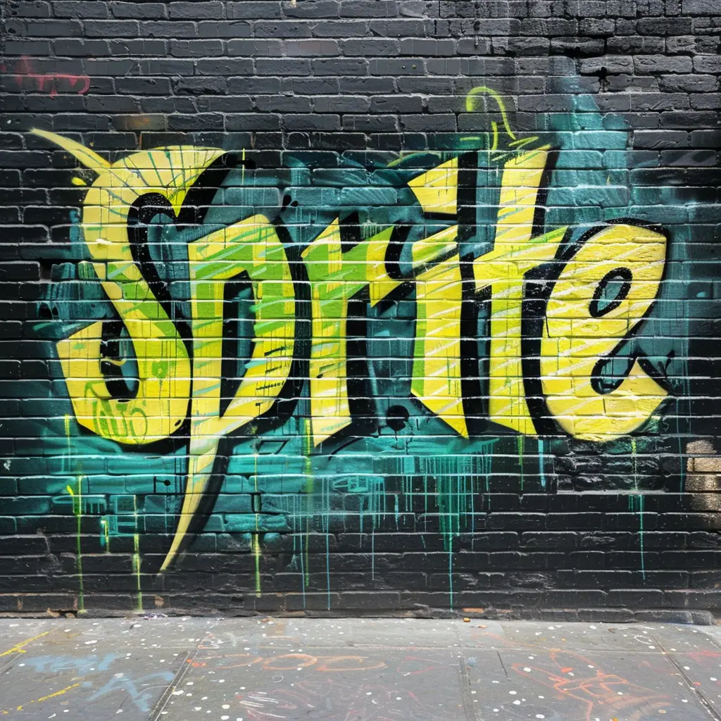 sprite font type graffiti wall painting typography art word