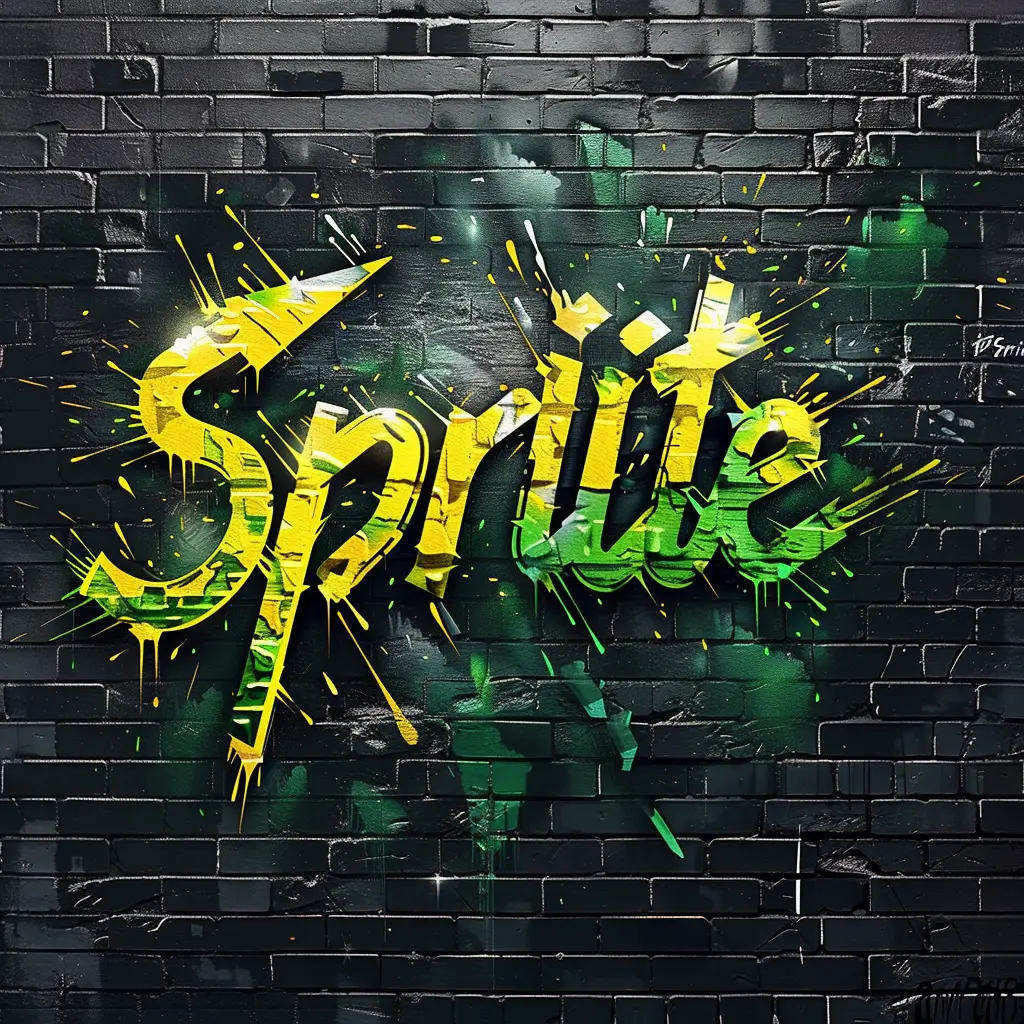 sprite type font graffiti wall painting typography art word