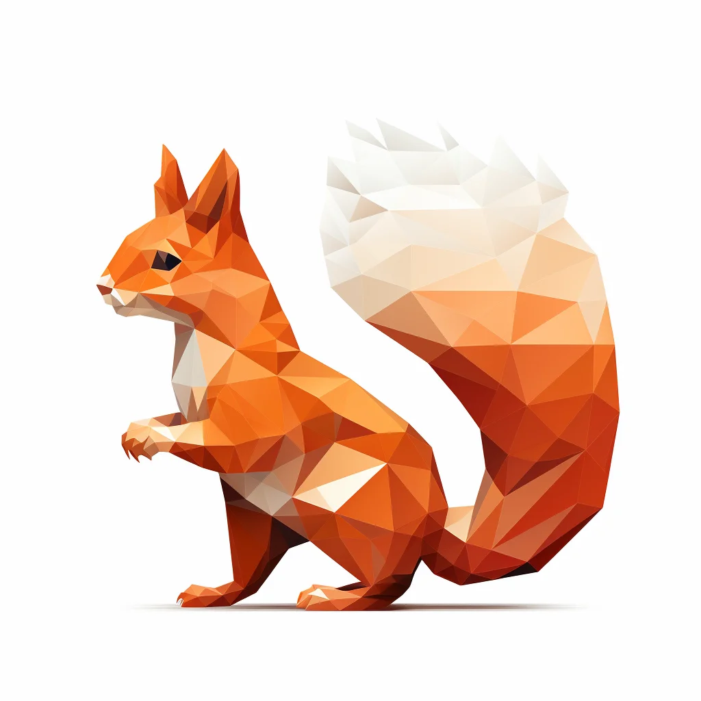 squirrel geometric figure orange triangle illustration vector logo