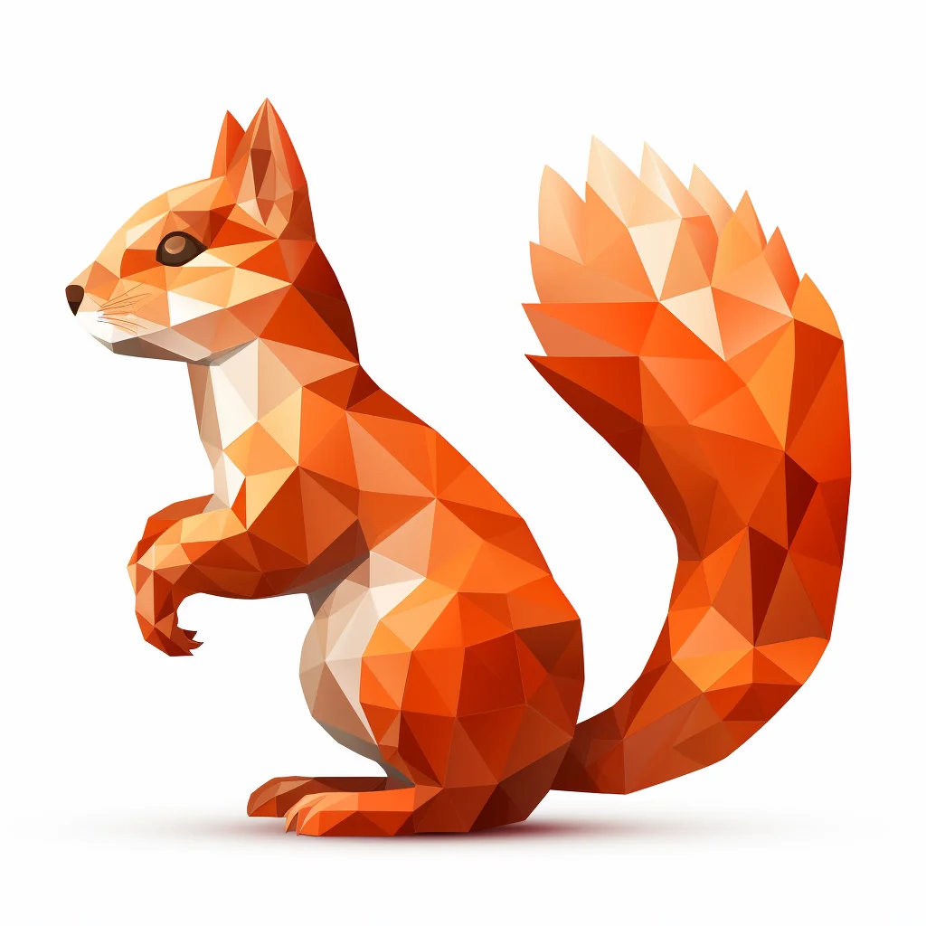 squirrel geometric figure orange triangle logo vector illustration