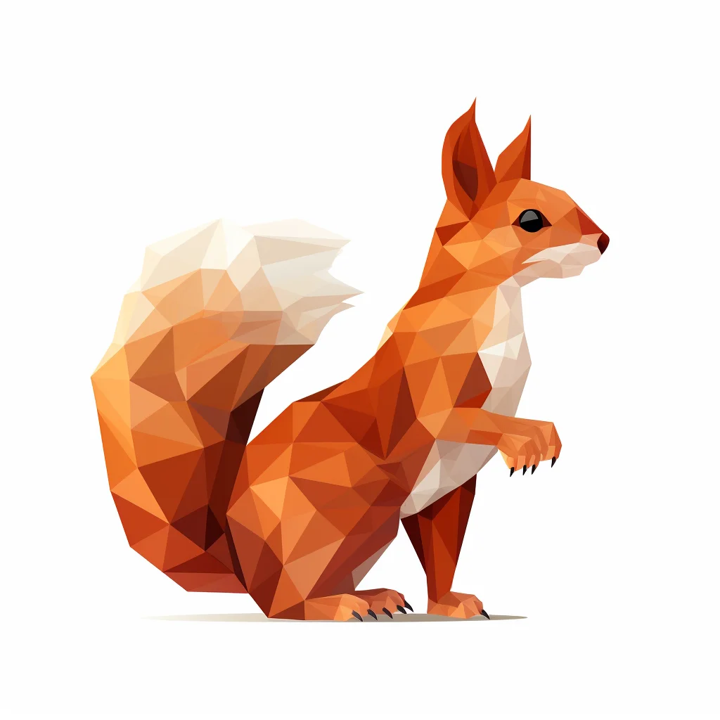 squirrel geometric figure orange triangle vector illustration logo