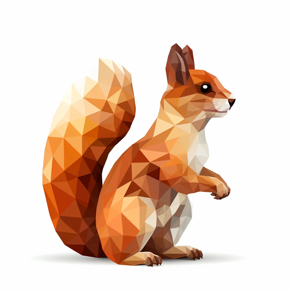 squirrel geometric figure orange triangle vector logo illustration