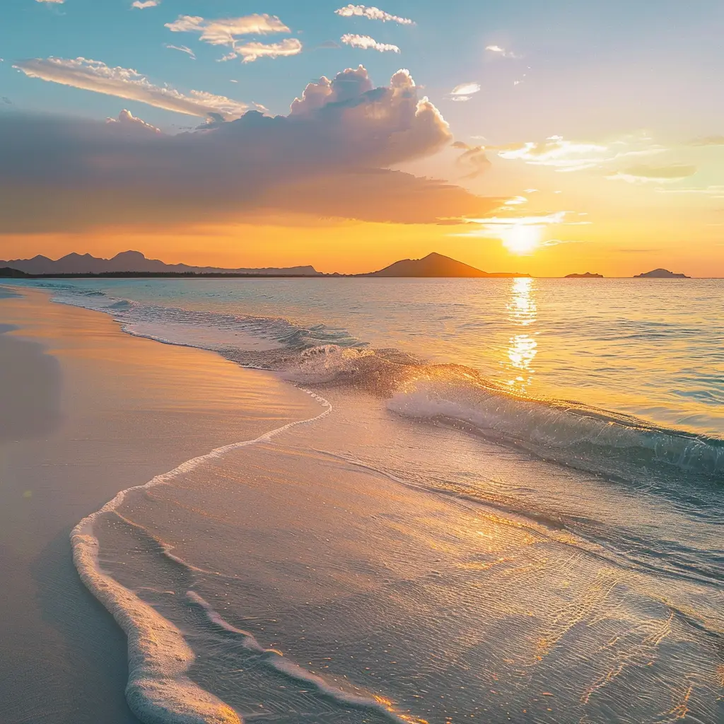 sunset evening sun beach sea photography