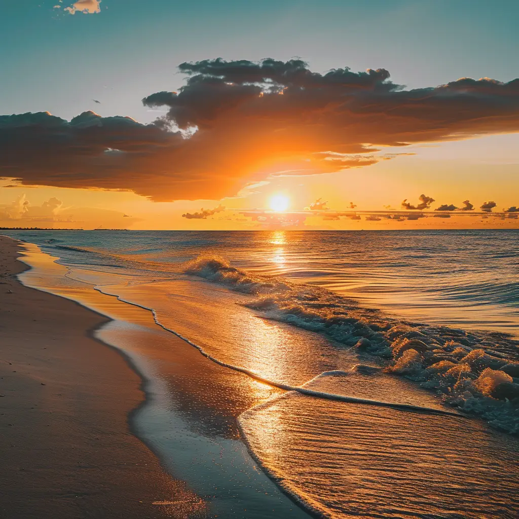 sunset sun evening sea beach photography