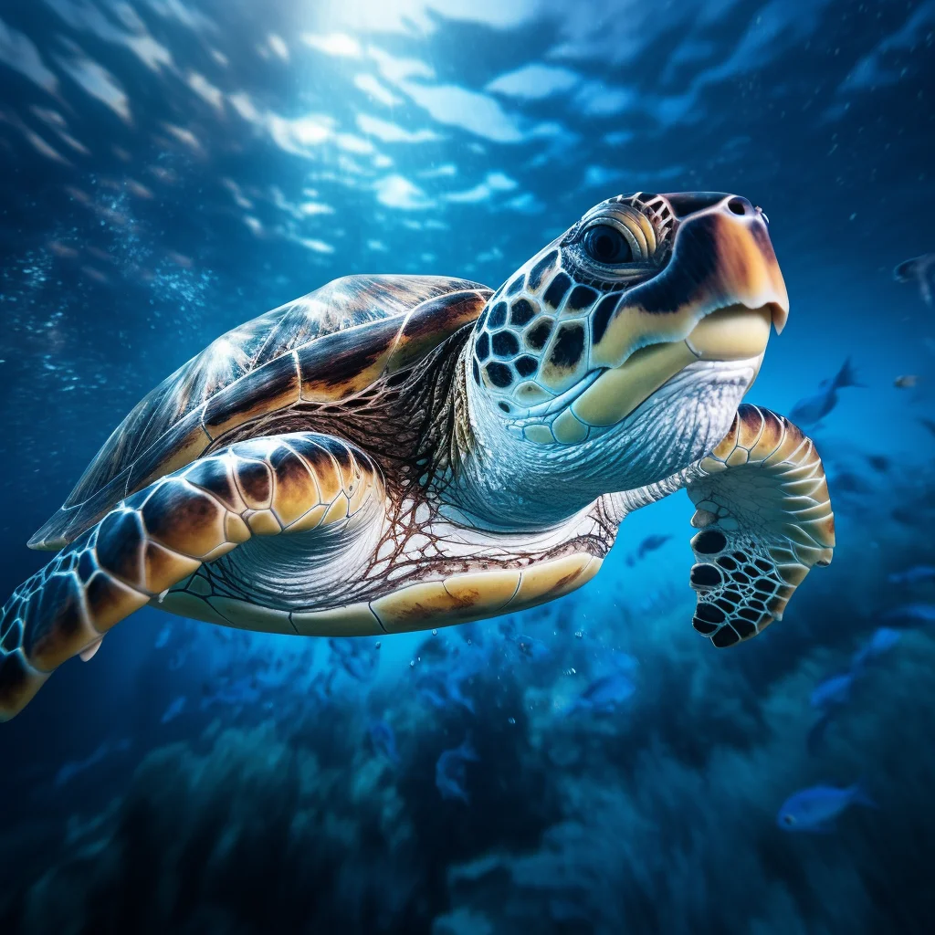 turtle underwater sea light diving swim photography