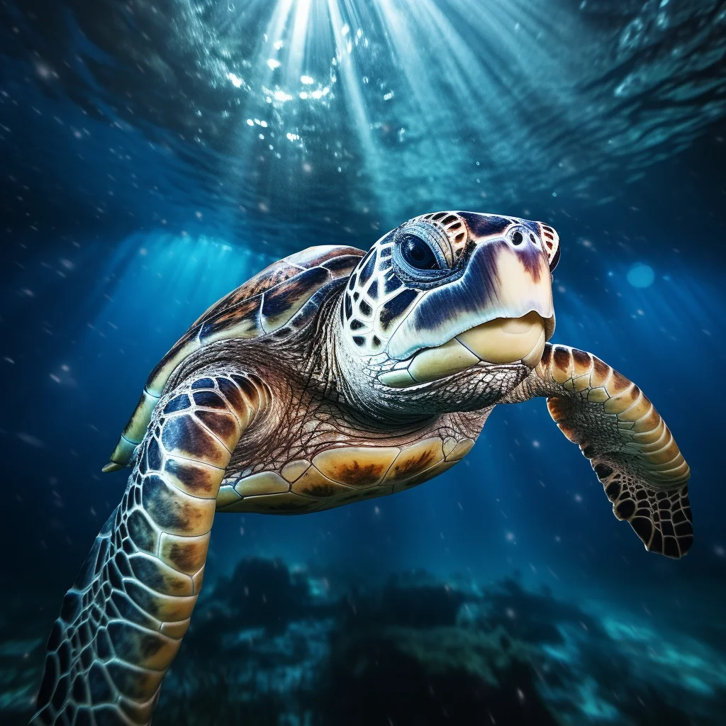 turtle underwater sea light swim diving photography