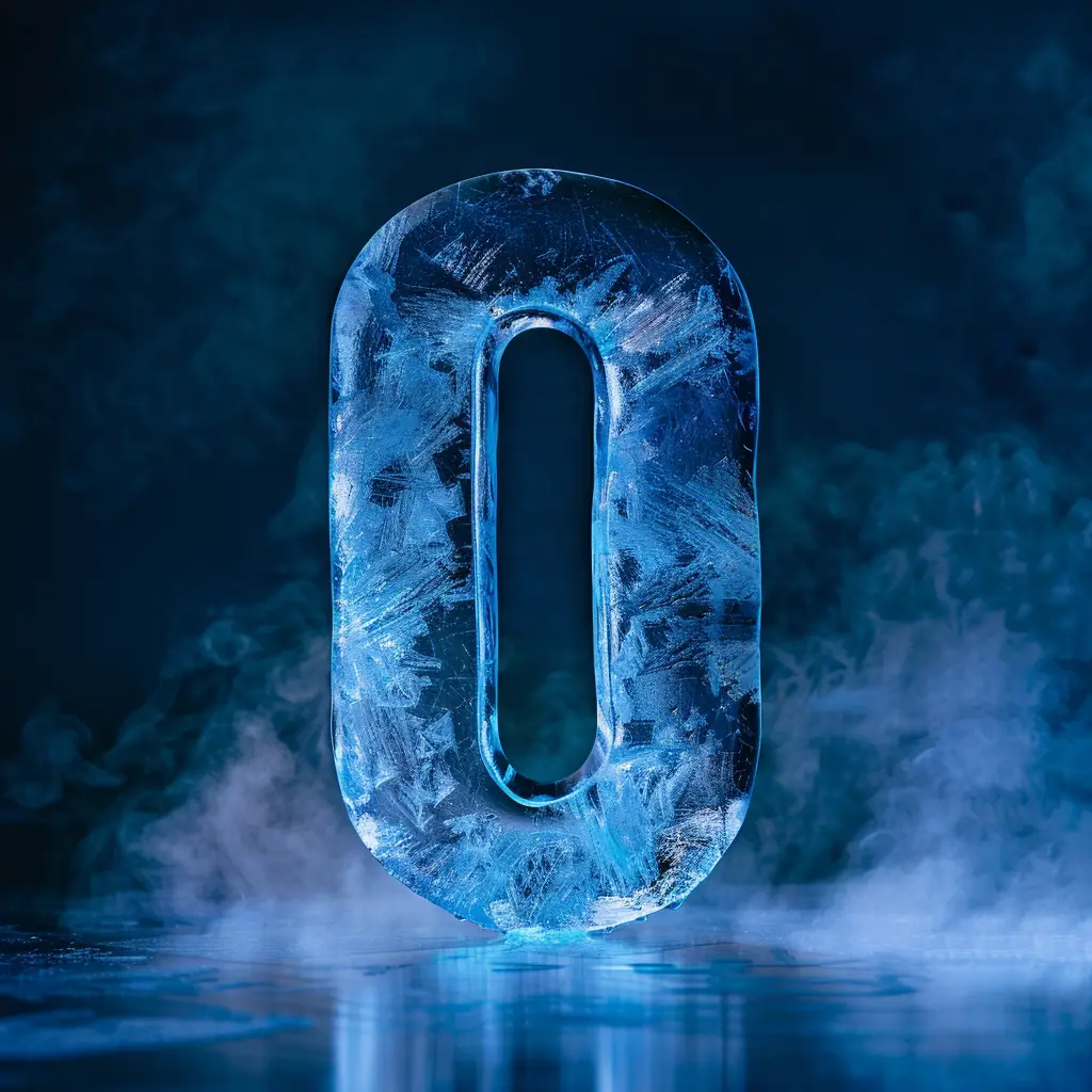 0 number cold ice block text word freeze 3D