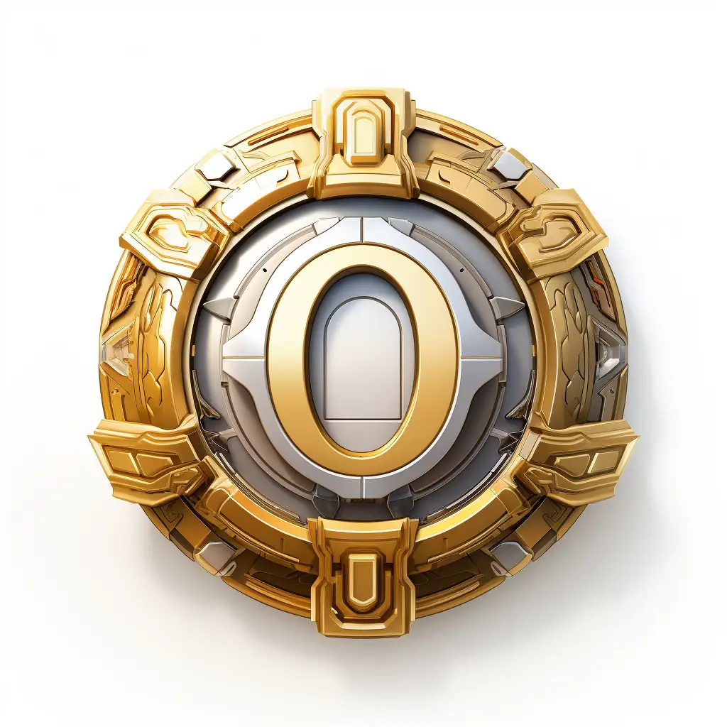 badge logo 0 number gold coin golden