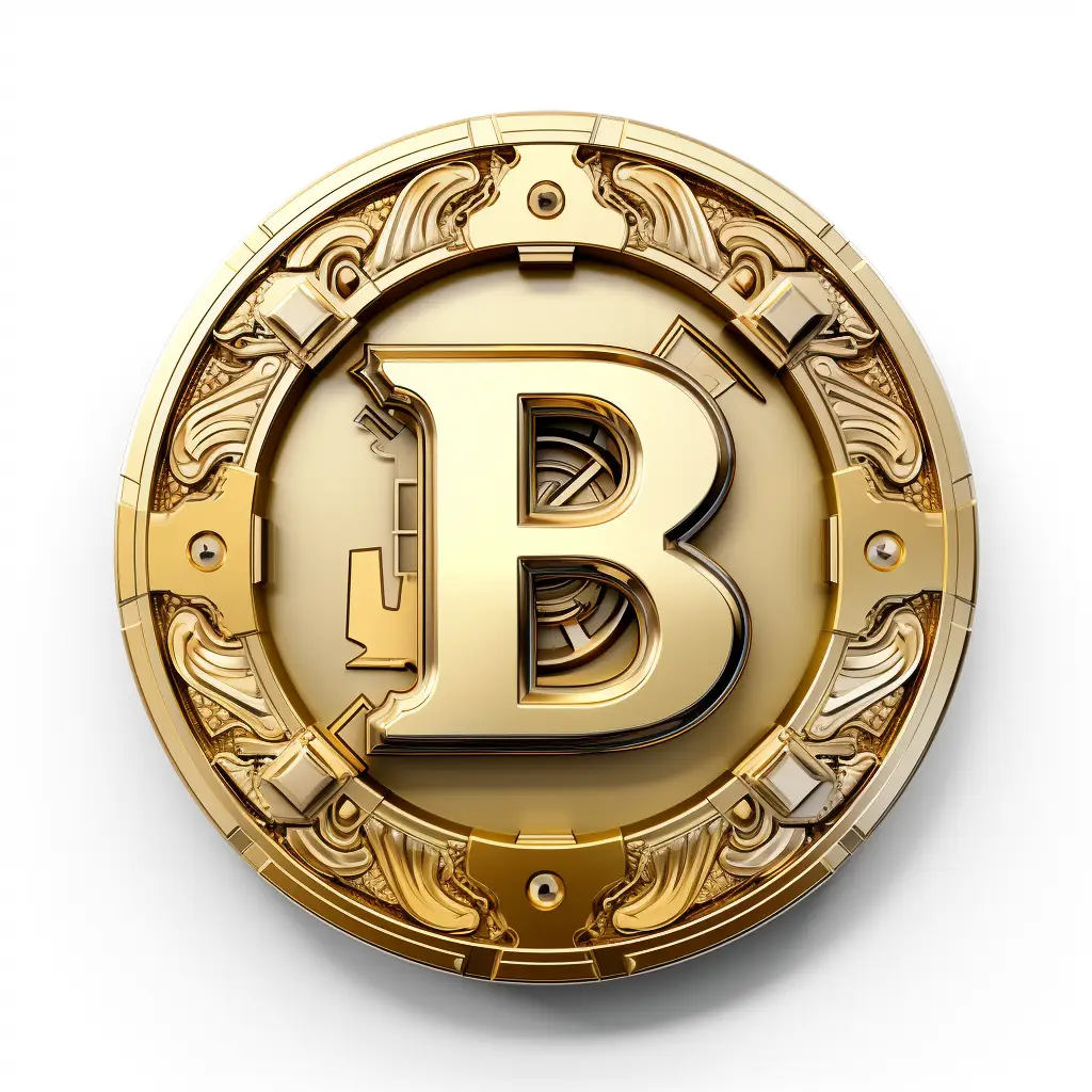 badge logo B letter gold golden coin