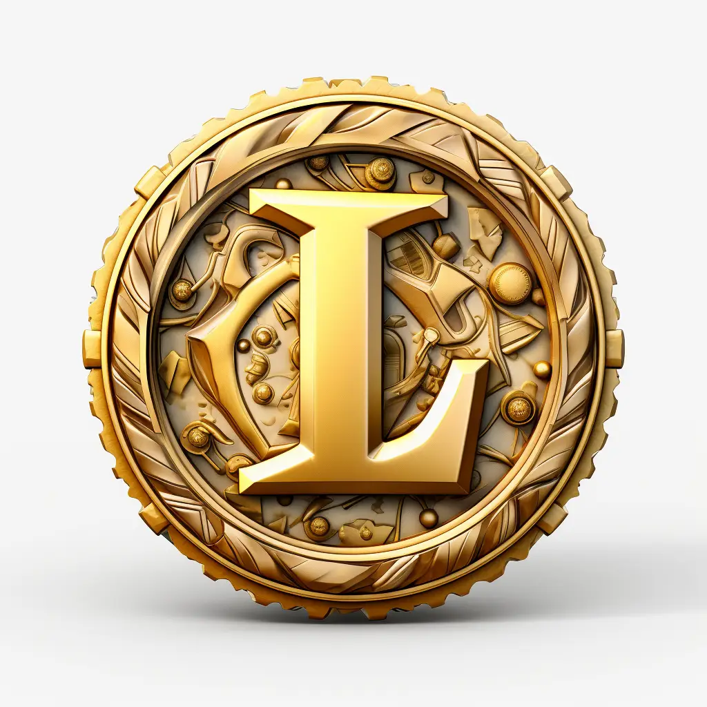 badge logo L letter gold golden coin