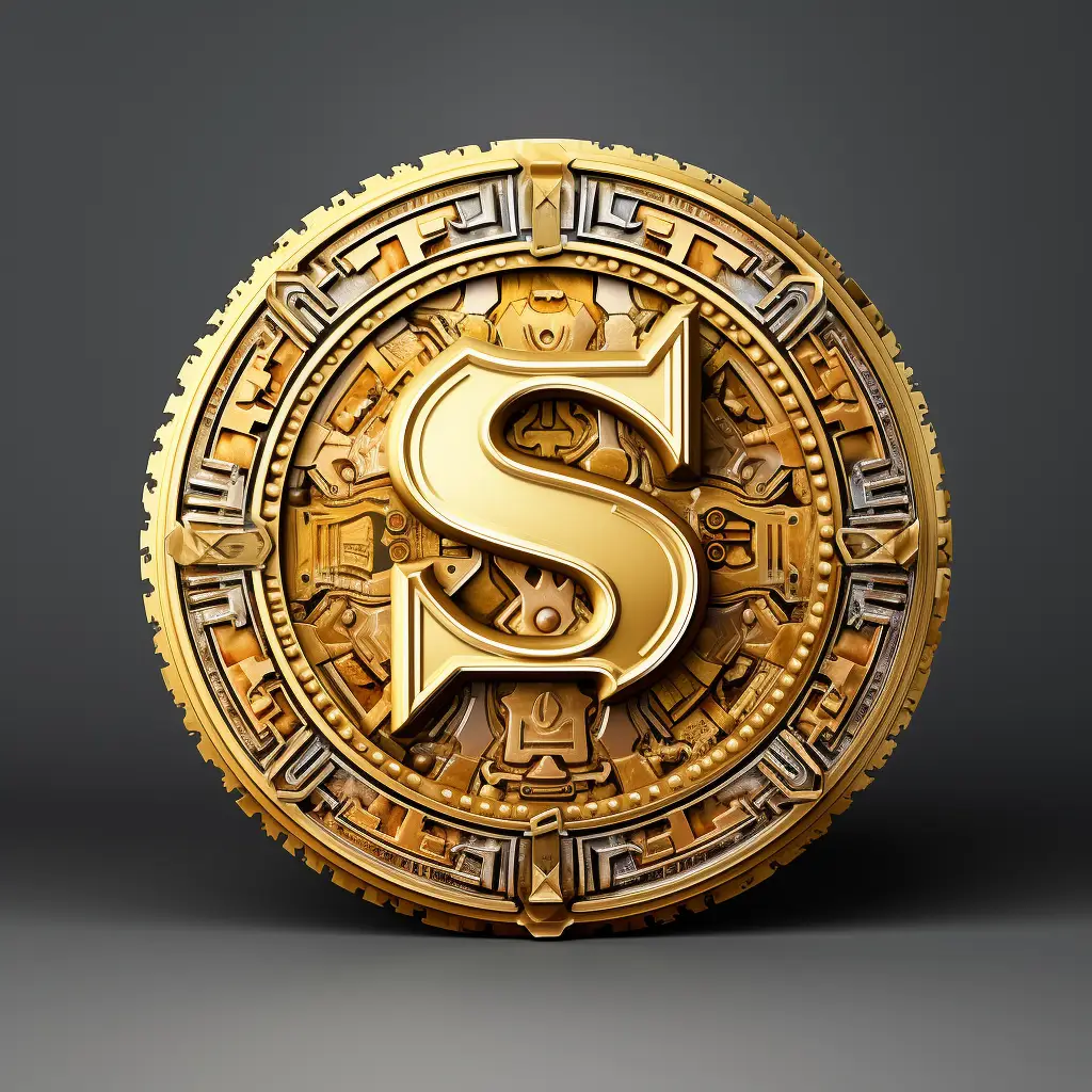 badge logo S letter gold golden coin