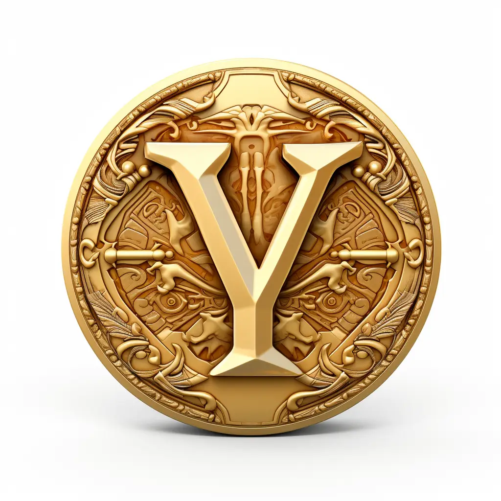 badge logo Y letter gold golden coin
