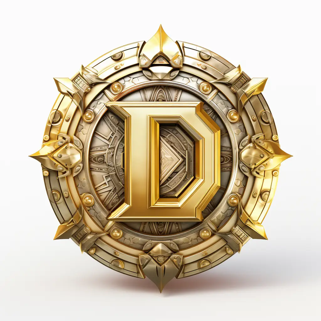 badge logo letter D gold golden coin