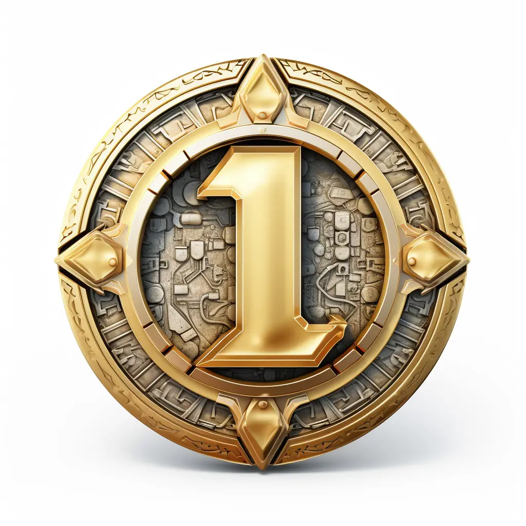 badge logo letter I gold golden coin