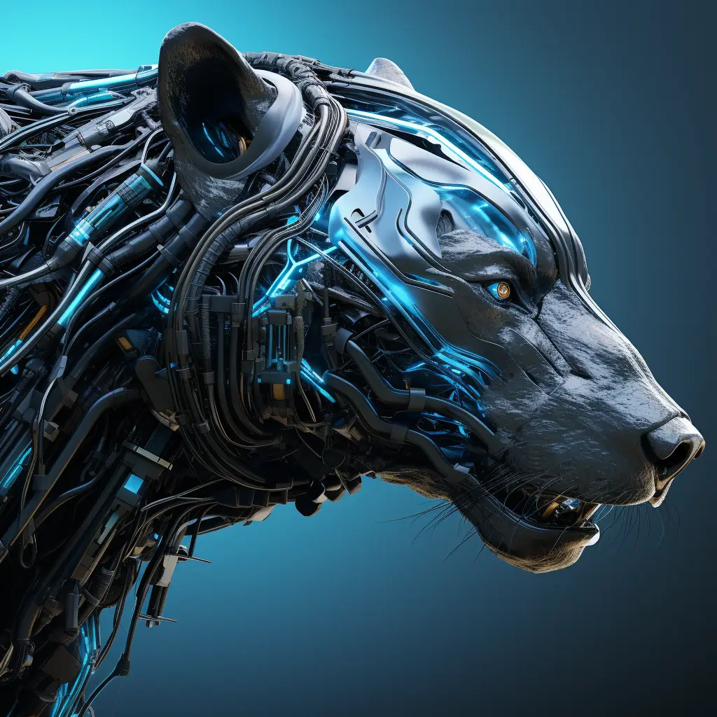 bear head robot anatomy science fiction 3D technology