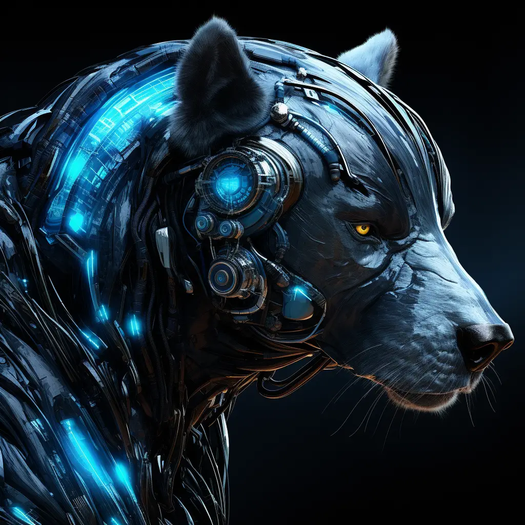 bear head robot anatomy technology science fiction 3D