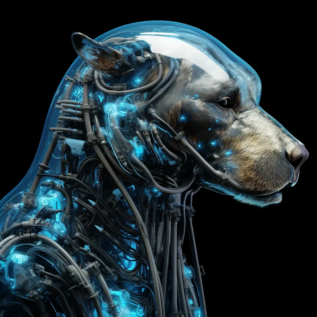bear robot head anatomy science fiction 3D technology