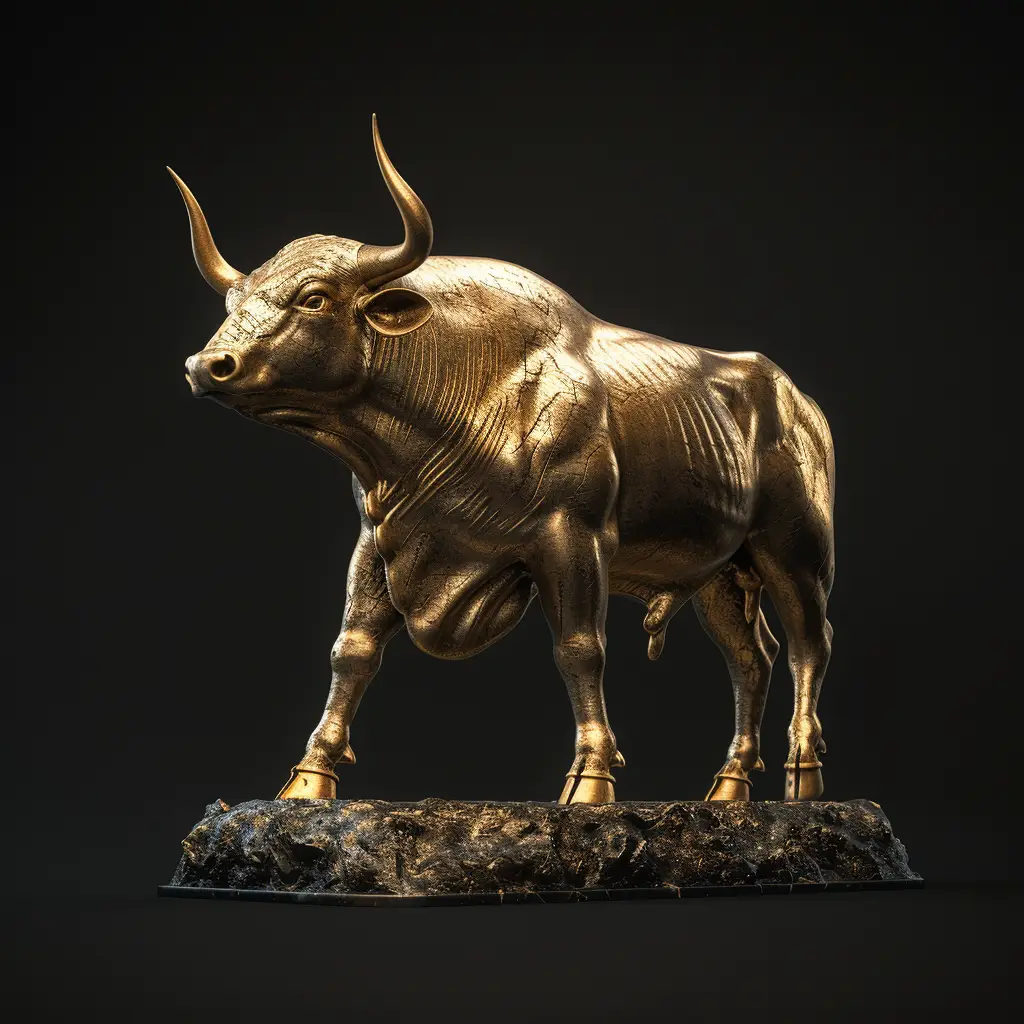 bull bronze statue stance sculpture art 3D