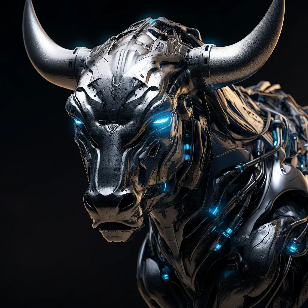 bull robot head anatomy science fiction 3D technology