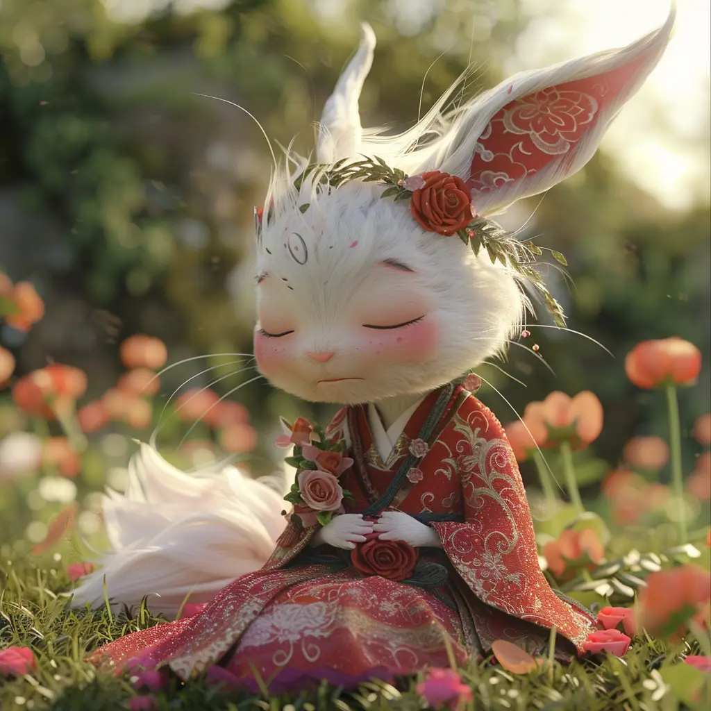 bunny rabbit doll 3D fairy dress tail garden
