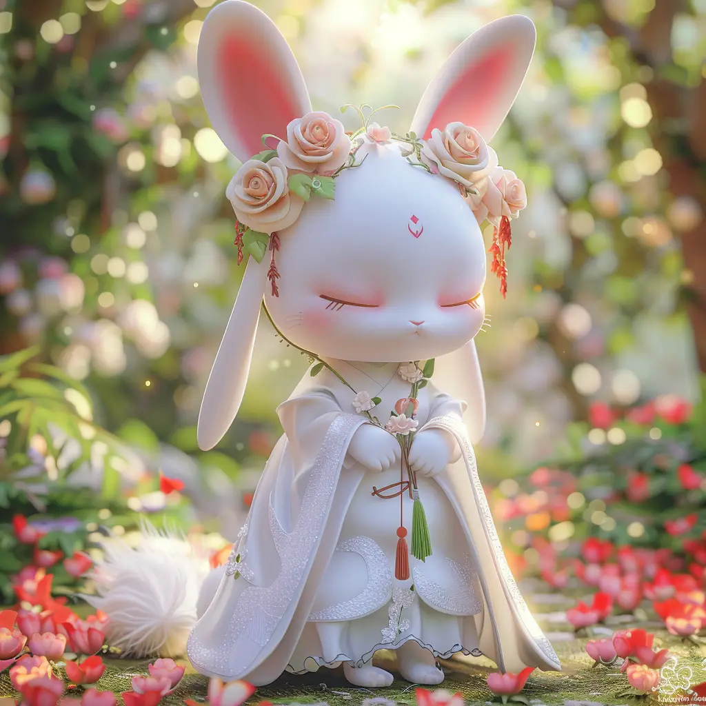 bunny rabbit doll fairy dress tail garden 3D