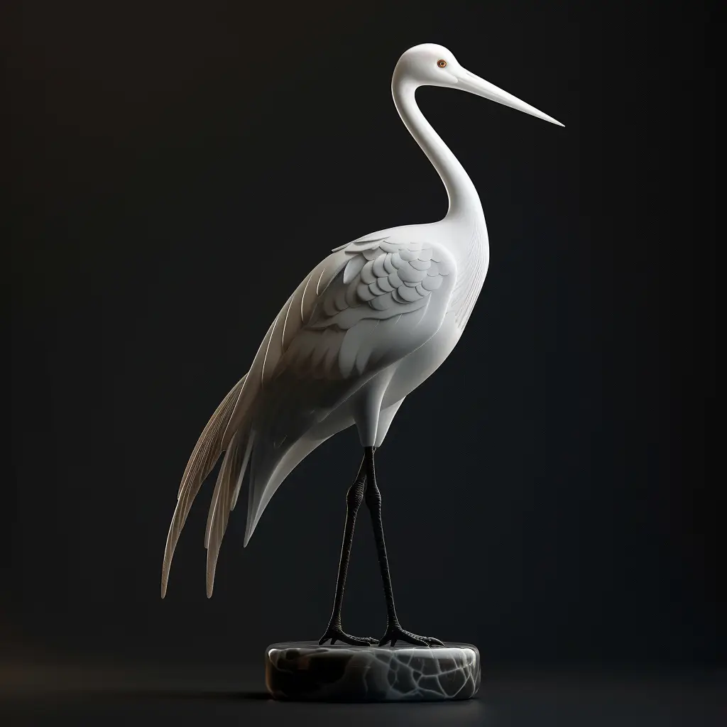 crane 3D statue art