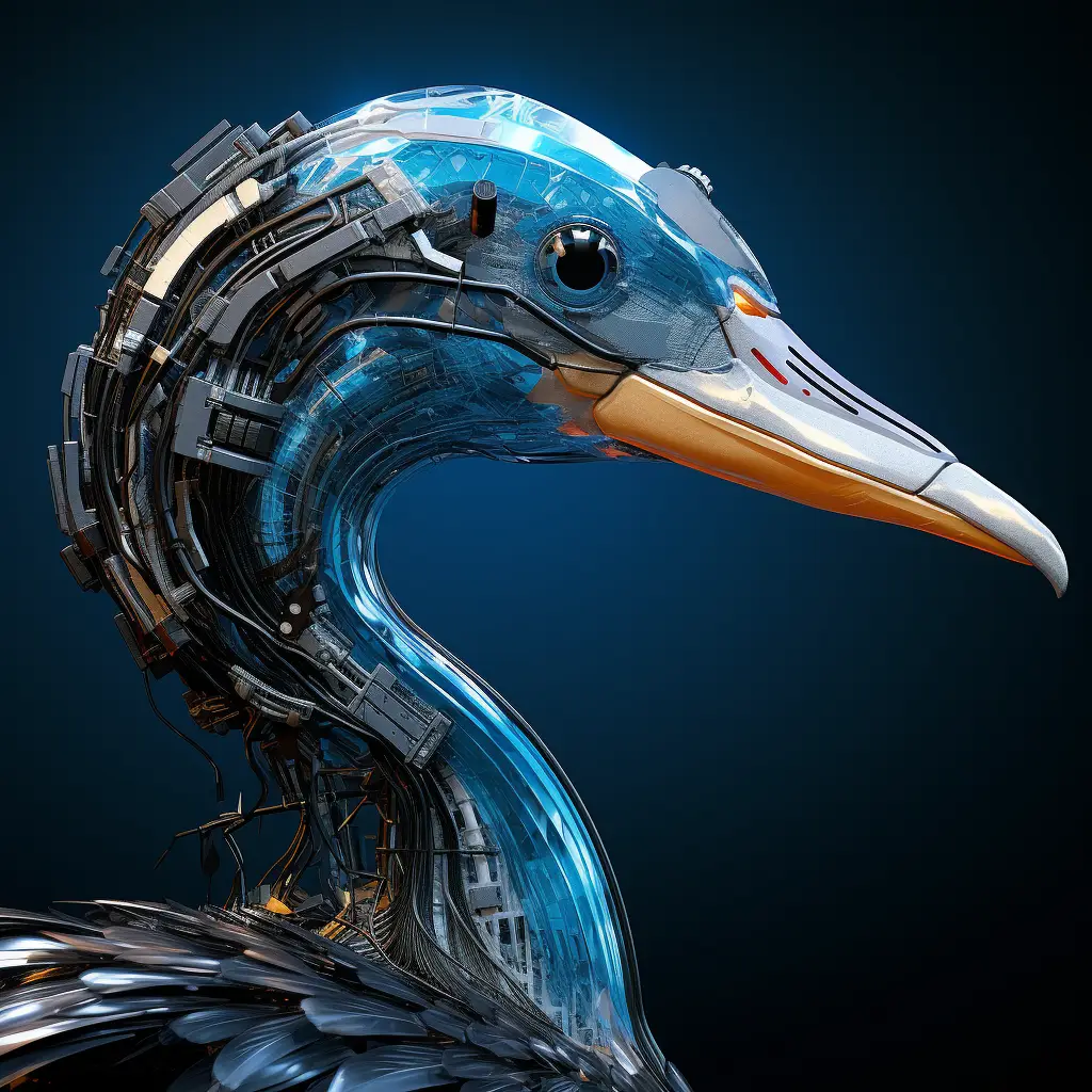 crane bird goose robot head anatomy technology science fiction 3D