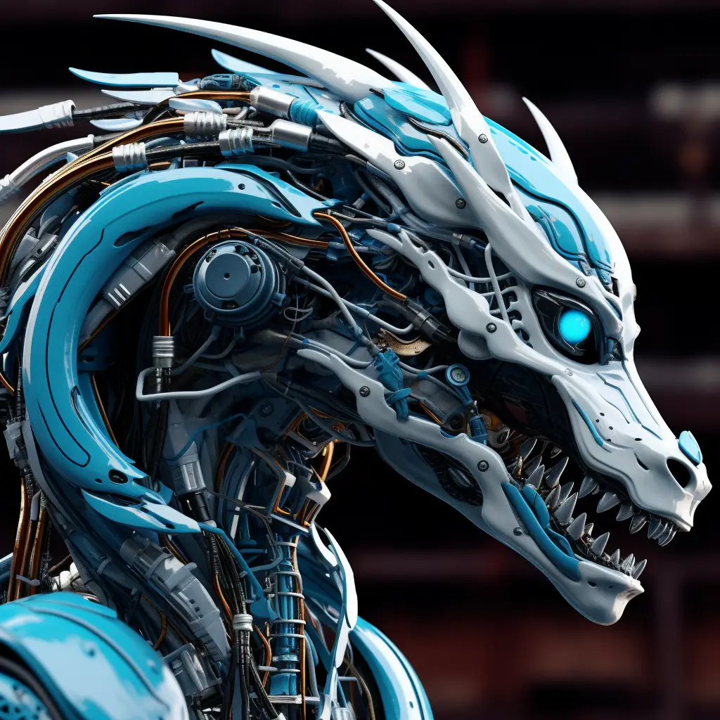 dragon head robot anatomy technology science fiction 3D