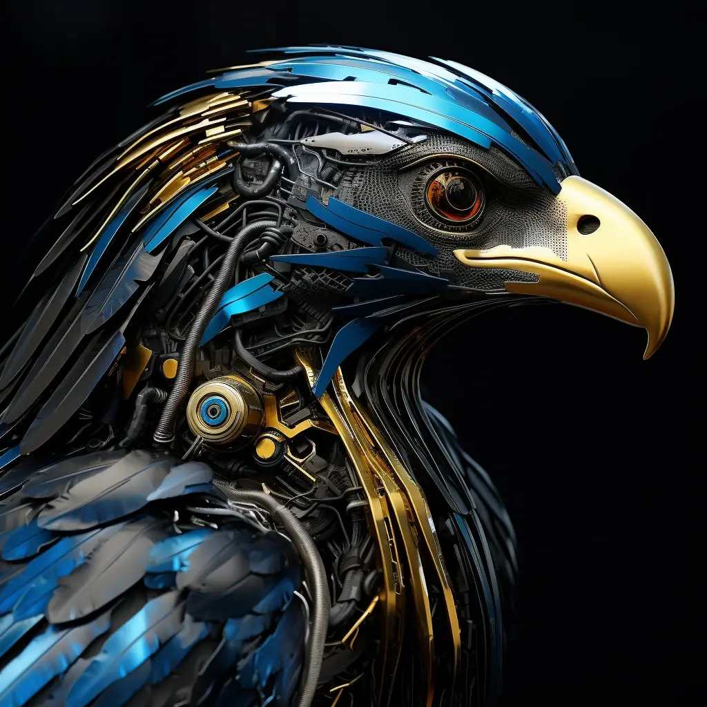 eagle head robot anatomy technology science fiction 3D