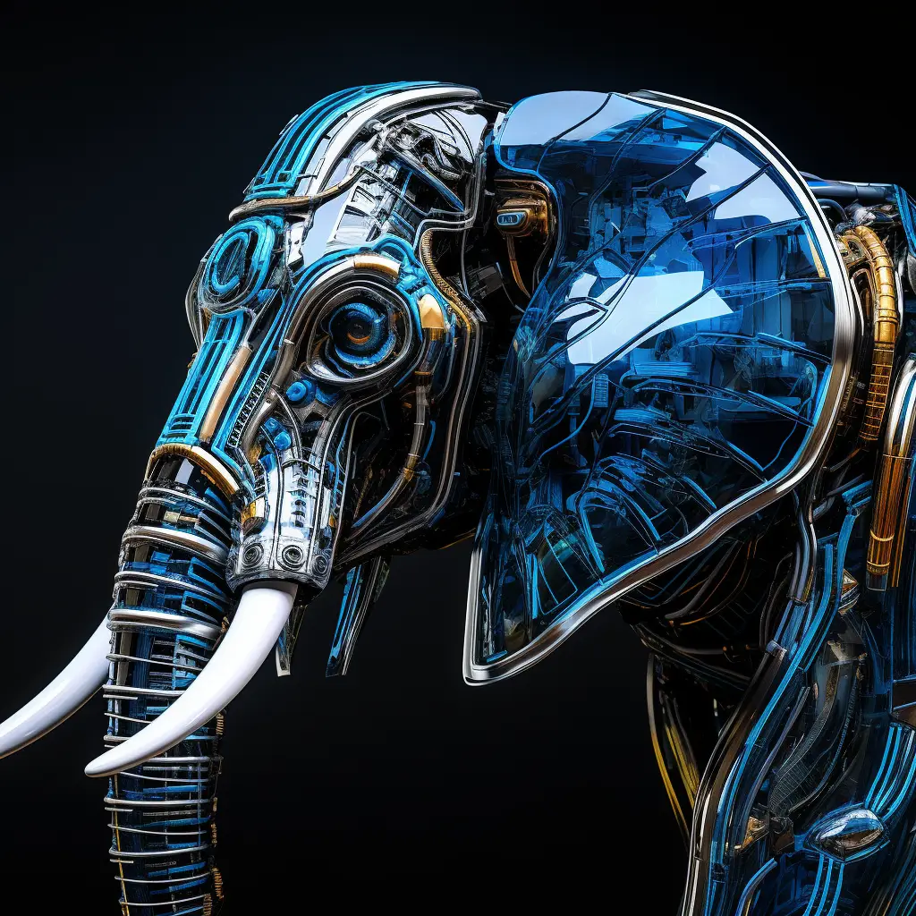 elephant head robot anatomy science fiction 3D technology