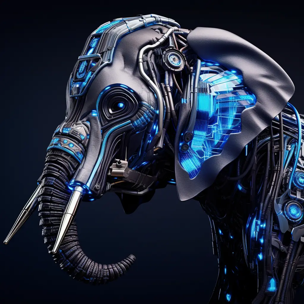 elephant robot head anatomy technology science fiction 3D