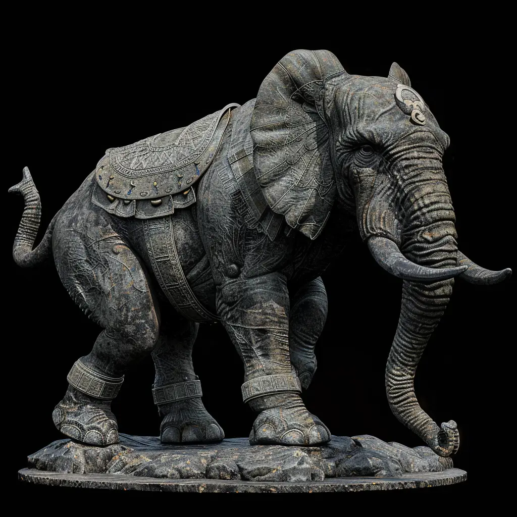 elephant statue sculpture stance 3D art